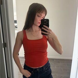 Womens SWS basic orange y2k style tanktop size small